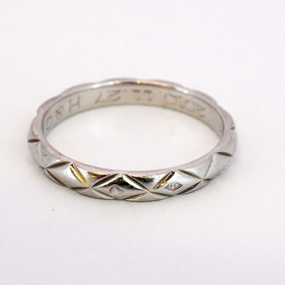 CHANEL Authentic Silver Diamond Ring #48